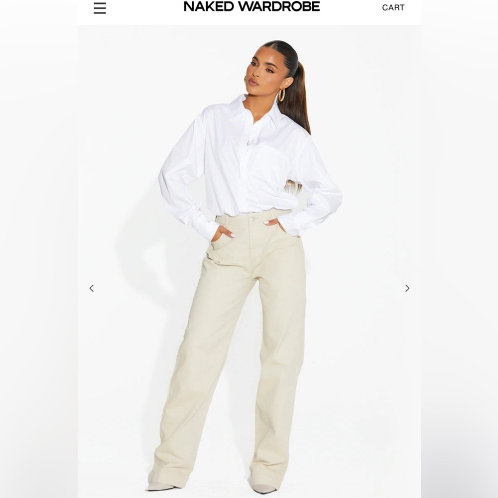 Naked Wardrobe Boyfriend Denim Jeans in Natural